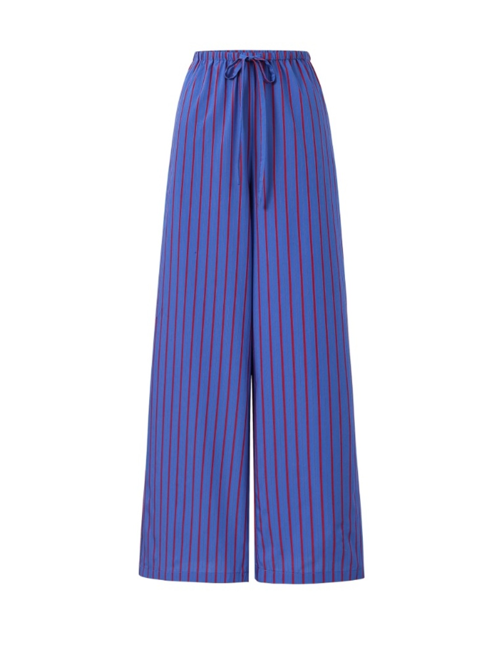 New without tags FRNCH Edeline Wide Leg Stripe Pants in Blue with Red Stripes - Picture 1 of 4